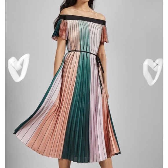 fernee colour block pleated dress